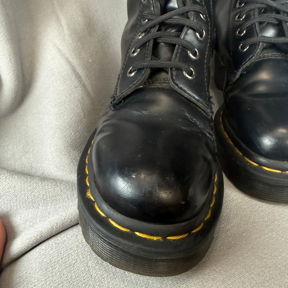 Dr. Martens Jadon Strap Platform Boots Womens 5 Black Leather Buckle Side Zip - Picture 9 of 16